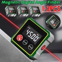 Digital Magnetic Inclinometer Protractor 360° LCD Level Angle Gauge Precision Measuring for Woodworking Table Saw Metalworking 