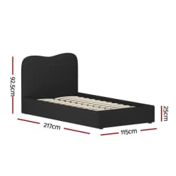 King Single Boucle Upholstered Bed Frame with Solid Support and Modern Soft Texture Design