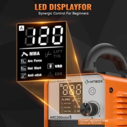 HITBOX 2 in 1 MMA/Lift TIG Welding Machine LED Digital Display IGBT Inverter 10-200A Portable Home Welder ARC200 Mini3