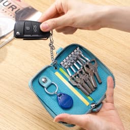 Key Case Multifunctional Zipper Men's Household Key Case Universal Car Keybag Women Leather Organizer Keychain Wallet 10 Color