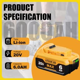 DCB200 1/2/4Pack 6.0Ah 18V MAX Lithium Battery Replace for DeWalt DCB180 DCB182 DCB184 DCB202 DCB205 DCB206 Tools Battery pin