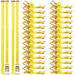 SucceBuy Ratchet Straps 2in x 15ft 30 Pack 4400 lbs Break Strength & 1460 lbs Rated Load Tie Down Ratcheting for Moving Trailers
