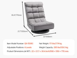 SucceBuy Floor Chair Recycled Foam Folding Sofa Chair Multifunctional Floor Chair with Back Support Ideal to Sleeping Reading
