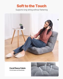 SucceBuy Floor Chair Recycled Foam Folding Sofa Chair Multifunctional Floor Chair with Back Support Ideal to Sleeping Reading