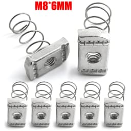 2PCS M8 x 6mm Strut Type Zinc Plated Long Spring Channel Unistrut Nu Steel