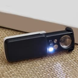 5PCS 30X/60X/90X Pocket Magnifying Jewellers Magnifier Glass LED Slide Light