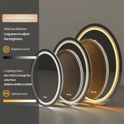 LUVODI Dual Illuminated Oval LED Mirror for Bathroom Shower Shaving,3 Color Temperature Options,Washroom Bedroom Makeup Mirror