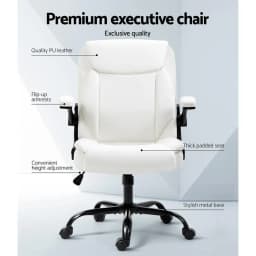 Ergonomic Mid Back White Office Chair Adjustable Swivel Task Chair for Home and Work