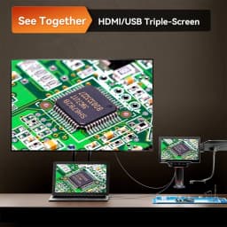 Elikliv EM3K-3D Max 10.1"3D Digital Microscope with Magnetic Dual Lens HDMI 3K Soldering Microscopio for Electronics w/Flex Arm
