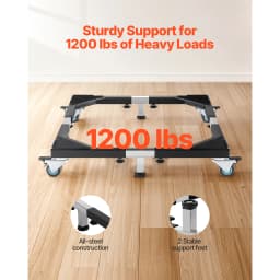 SucceBuy 1200 lbs Fridge Stand Mobile Base with 8 Locking Twin Wheels 23-36.6in Adjustable Furniture Dolly for Washing Machine