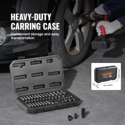 SucceBuy Drive Impact Socket Set Deep & Shallow Socket Set Cr-Mo Alloy Steel Auto Repair EasytoRead Size Markings Storage Case