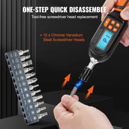 SucceBuy 1/4" Digital Torque Screwdriver Drive Screwdriver Torque Wrench with Bits & Case Electrician Torque Screwdriver