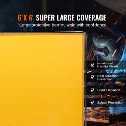 SucceBuy Welding Screen with Frame 6' x 6' Welding Curtain Screen Flame Resistant Vinyl Welding Protection Screen