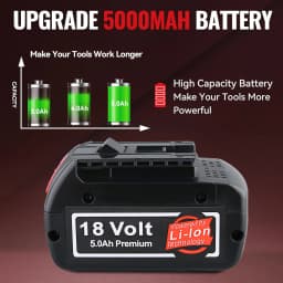1/2/4Pcs 5.0Ah BAT609 Replace for Bosch 18V Power Tools Batteries BAT610 BAT612 BAT618 Compatible with 18V Li-on Battery Pin