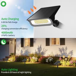 Intelamp Solar Lights Outdoor 4000Mah Solar Spotlights 3 Modes Dusk to Dawn Solar Spotlights Solar Lights for Garden and Yard