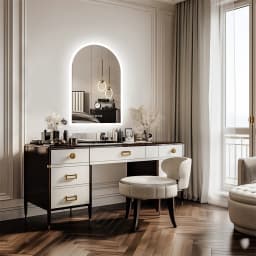 LUVODI Arched Backlit Bathroom Mirror Touch Screen LED Vanity Mirror with Time And Temperature Display Smart Bathroom Decor