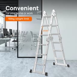 3.7M Multi Purpose Ladder Aluminium Folding Extension Adjustable Step New Fold