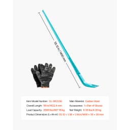 SucceBuy 56in Prylever Bar Carbon Steel Handle 2000 lbs Floor Pry Lever Bar Concrete Demolition Crowbaring for Industrial Use