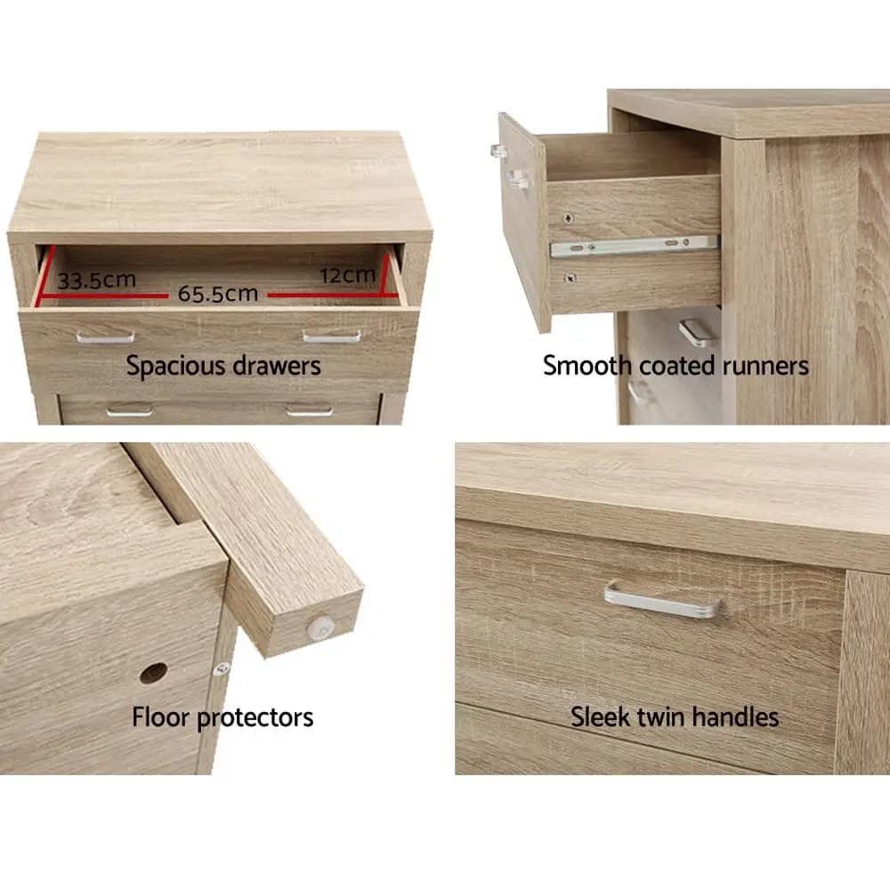 5 Drawer Pine Chest Storage Cabinet Tall Wooden Dresser Bedroom Organizer Modern Home Furniture