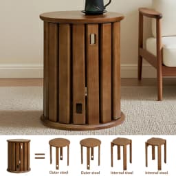 Stackable stool 4-piece set, new Chinese style stool 4-in-1 multifunctional solid wood combination chair