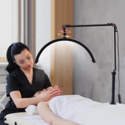Adjustable LED Beauty Moon Light -1800LM,Tri-Color Warm/Natural/Daylight, 360° Rotatable, Height-Brightness Adjustable for Salon