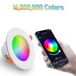 1-16PCS 10W Smart LED Downlight Bluetooth Ceiling Lamp RGB CCT Lamp APP Remote Control Color Changing light for Google Alexa Hom
