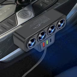 120W 7 in 1 Car Charger Adapter PD 4 Socket Cigarette Lighter Splitter Fast Charger Power Adapter DC 12-24V Auto Accessories