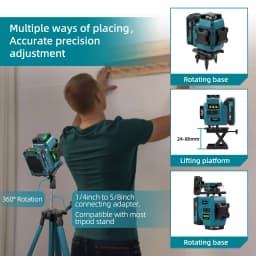 YOFIDRA 16 Lines 4D Laser Level Self-leveling Ultra Powerful Green Beam 360 Horizontal Vertical For Makita 18V Battery Pin