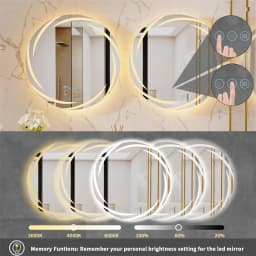 LUVODI 80cm Round Backlit Bathroom Mirror LED Illuminated Wall Mounted Vanity Mirror with Anti-Fog Feature