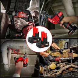 VANON M12 Battery 12V 8.0Ah Rechargeable Battery Pin with Light For Milwaukee M-12 Tool 48-11-2402 48-11-2411 48-11-2401