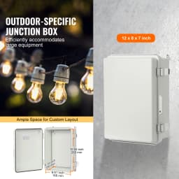 SucceBuy Outdoor Electrical Junction Box ABS Plastic&Hinged Cover Stainless Steel Latch IP67 Waterproof to Electrical Projects