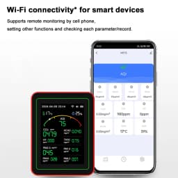 15-in-1 WiFi Smart Air Quality Monitor Tester CO/CO2/HCHO/TVOC/PM0.3/PM1.0/PM2.5/PM10/Temperature/Humidity APP Control Detector