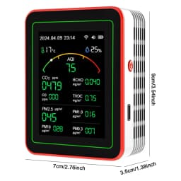 15-in-1 WiFi Smart Air Quality Monitor Tester CO/CO2/HCHO/TVOC/PM0.3/PM1.0/PM2.5/PM10/Temperature/Humidity APP Control Detector