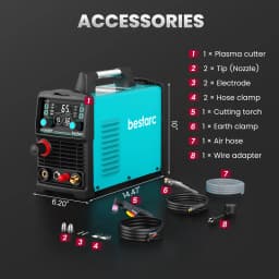 Pilot Arc Plasma Cutter 65A IGBT Inverter Sensor Technology 3/4 Inch Max Cut Post Flow 2T/4T & Air Sensor Technology 220V