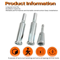 3Pcs Wire Twister Tool For Drill - 3 Way/ 5 Way Wire Stripper And Electrical Wire Twister Tool For Power Drill Spare Parts