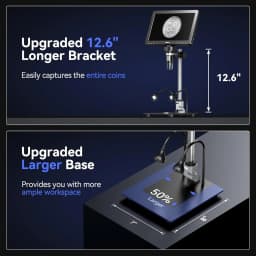 TOMLOV HDMI Digital Microscope 1500X DM9 Max 10.1" HD IPS 20MP Coin Microscope for Error Coins LCD Soldering Magnifier for Adult