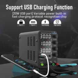 Shipping From Austra JESVERTY 0-32V 0-10A Switching Bench Power Supply with 20W USB Type-C Charge, 4-Digit LED Display SPS-3010V