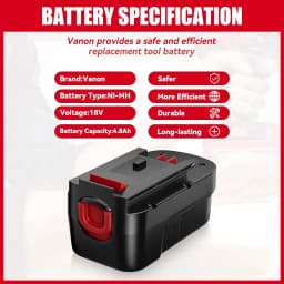1/2/4Pack 4.8Ah HPB18 Replace Battery for Black Decker 18V Ni-MH A1718 A18NH A18E HPB18-OPE HPB18-OPE2 244760-00 Tools Battery