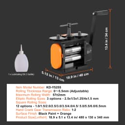 SucceBuy 45/57/75/76 mm Jewelry Rolling Mill Machine 3in1 Multi-function Rolling Mill to Metal Jewelry Making Sheet Square Wire