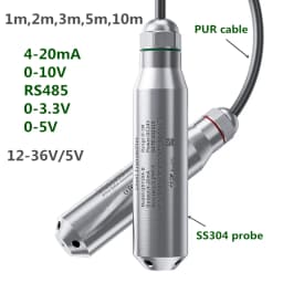 1m 2m 3m 5m Submersible Water Level Sensor 4-20mA tank well pool 0-10V RS485 Level Sensor Transmitter