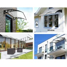 Transparent Window Door Awning 1x4m Outdoor Rain Shield Sun Shelter Polycarbonate Canopy Porch Cover Durable Wall Mounted Entrance Protector