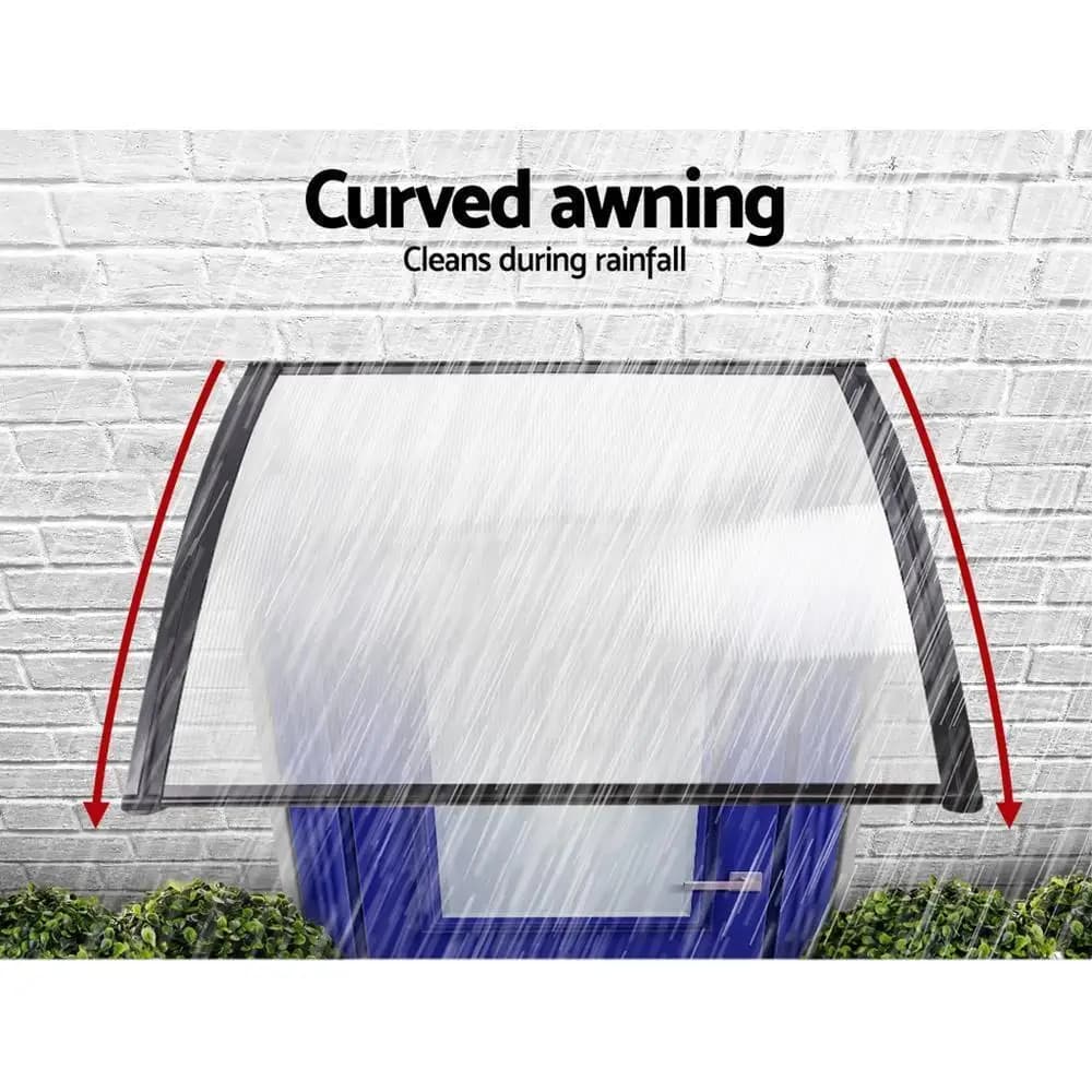Transparent Window Door Awning 1x4m Outdoor Rain Shield Sun Shelter Polycarbonate Canopy Porch Cover Durable Wall Mounted Entrance Protector