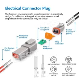 5-10Set Deutsch DT 2Way Pin Male/Female Kit Electrical Connector Plug Waterproof