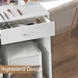Small Vanity Desk with Mirror and Lights Wooden Makeup Vanity with Storage Drawers Women Bedroom Small Space