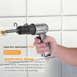 150 MM Air Hammer Kit 4-Chisels Pneumatic Hammer Spring & Fitting Air Chisel Pneumatic Shovel Tool for Automotive & Metal Work
