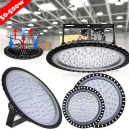 100-300W LED Workshop Lights High Bay Lamp UFO Shed Industrial Warehouse Factory