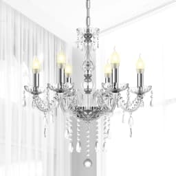 6arms K5 Crystal Chandelier Transparent Crystal Ceiling Lamp Modern Luxury Home Lighting Fixture For Bedroom Living Room Decor