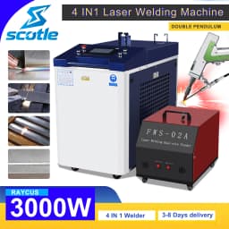 3KW Raycus Welding Machine 4 IN 1 Laser Welder 1500W 2000W Metal Welding Cleaning Cutting Double Pendulum Head Water Cooling
