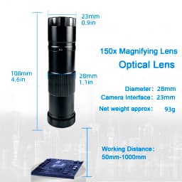 YIZHAN Digital Microscope With HDMI USB-C 0-150X Lens Mount 4K 48MP 60MP 13MP Industrial Microscope Camera For Soldering/Dentist