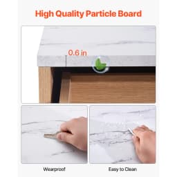 SucceBuy 5/6 Fluted Drawer Dresser Wooden Chest of Drawers with Sliding & Anti-tip Device for Living Room Hallway Light Wood